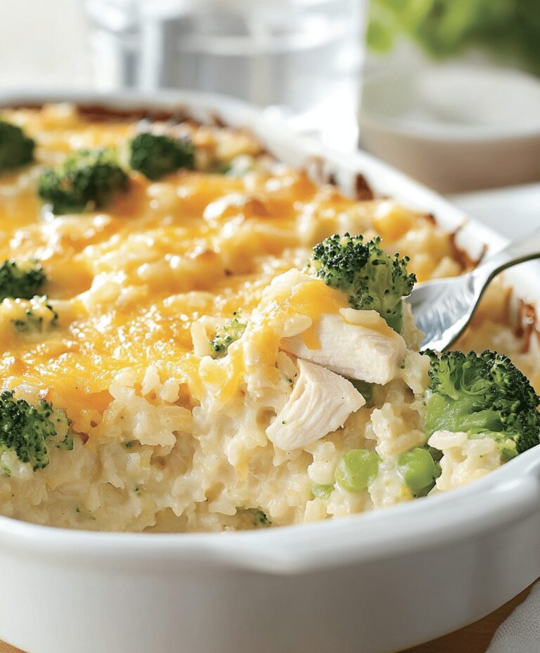Cheesy Chicken Broccoli Rice Casserole Recipe