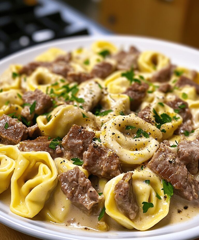 Cheesesteak Tortellini In Rich Provolone Sauce Recipe