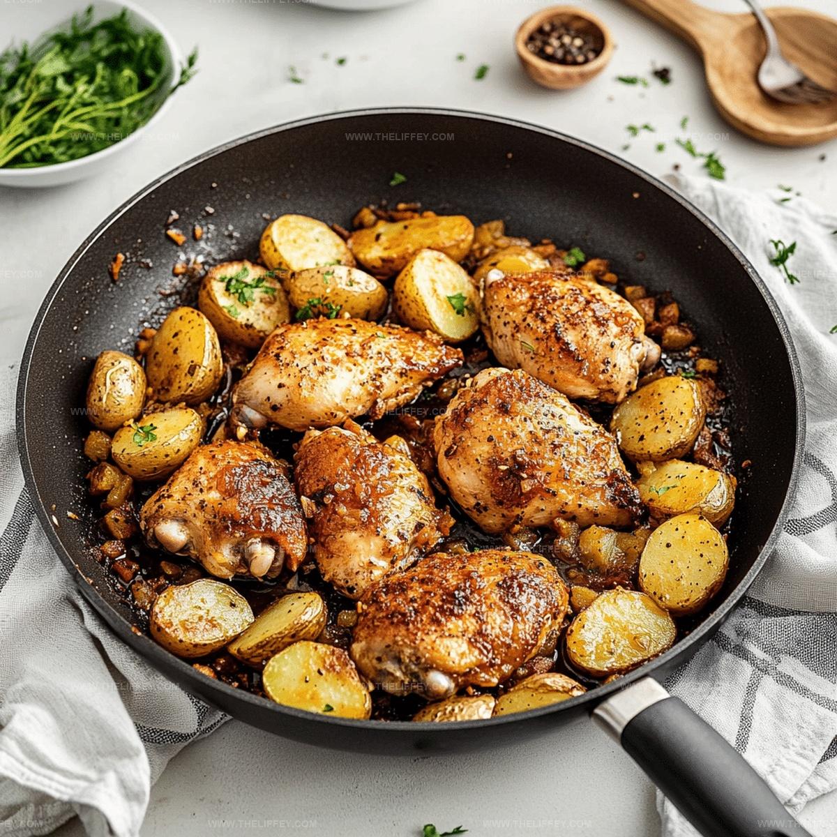 Quick Garlic Butter Chicken And Potatoes Skillet Recipe