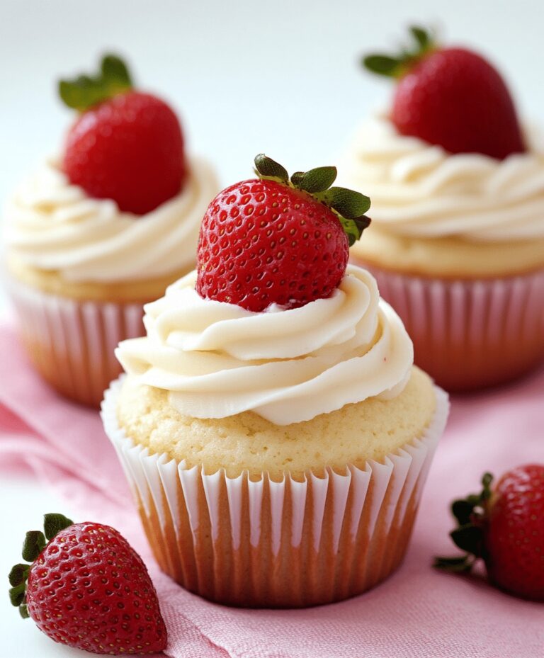 Delightful White Chocolate Strawberry Cupcakes Recipe