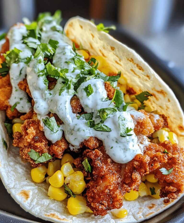 Fried Chicken Street Corn Taco With Jalapeno Lime Ranch Recipe