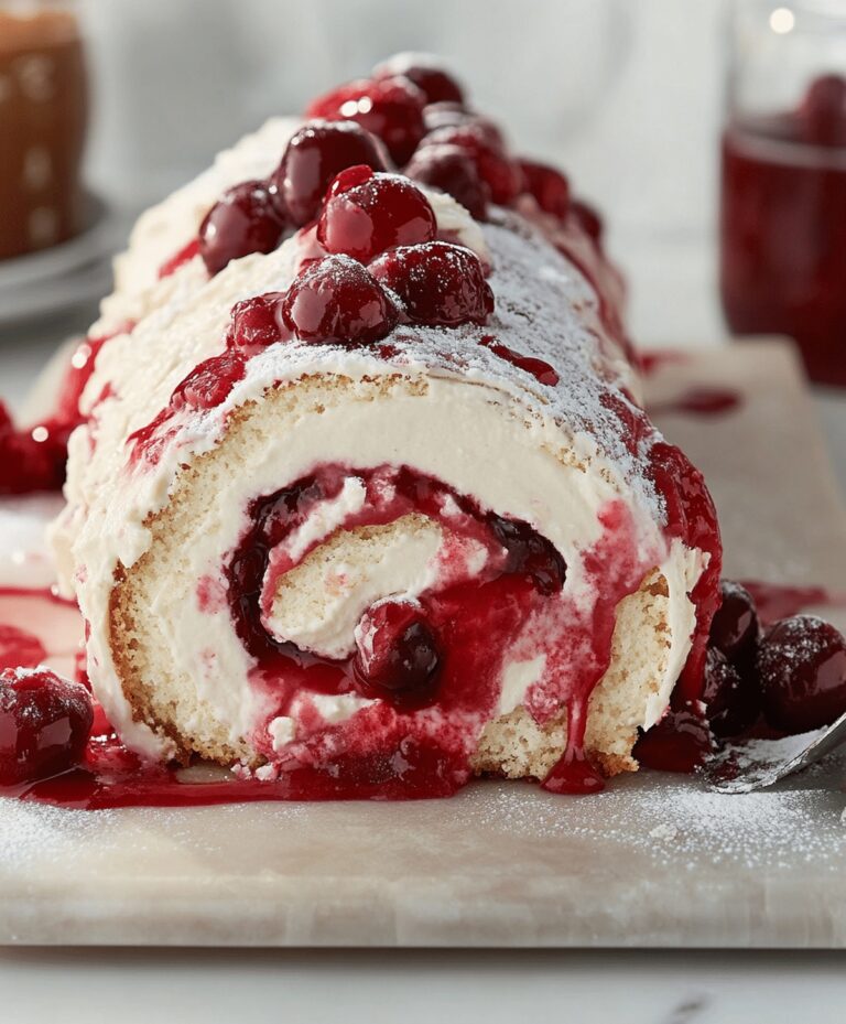 Delightful Cherry Cheesecake Cake Roll Recipe