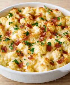 Cheesy Loaded Cauliflower Casserole Recipe