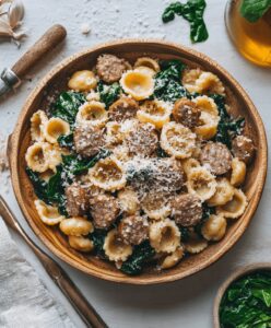 Quick Orecchiette With Sausage And Spinach Recipe