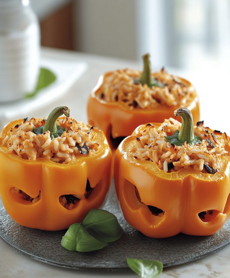 Easy Shredded Chicken & Rice Stuffed Peppers Recipe