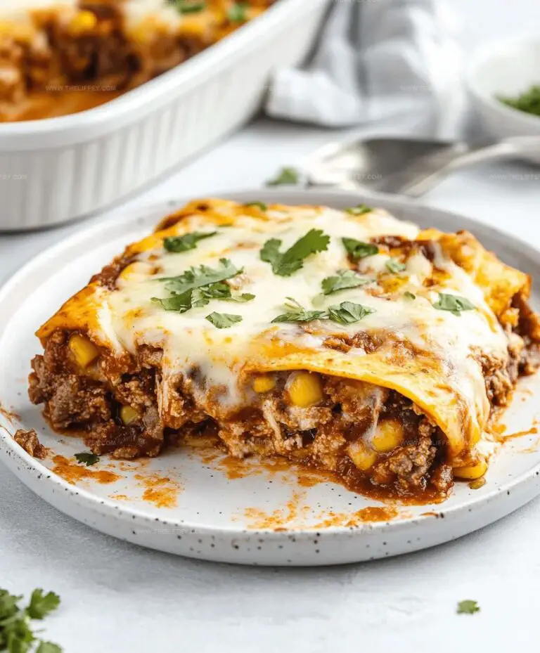 Cheesy Beef Enchilada Casserole with Corn Tortillas Recipe