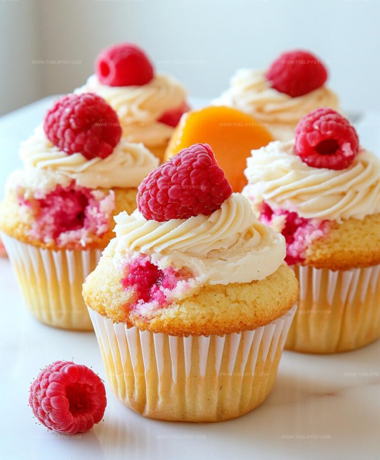 Delightful Peach Raspberry Heaven Cupcakes Recipe
