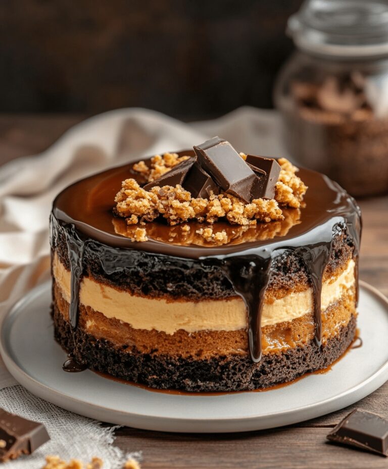 Chocolate Caramel Toffee Crunch Cake Recipe