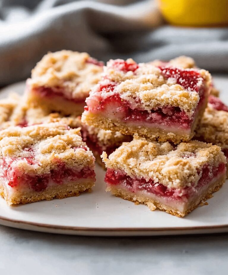 Vibrant Lemon Strawberry Crumb Bars Recipe
