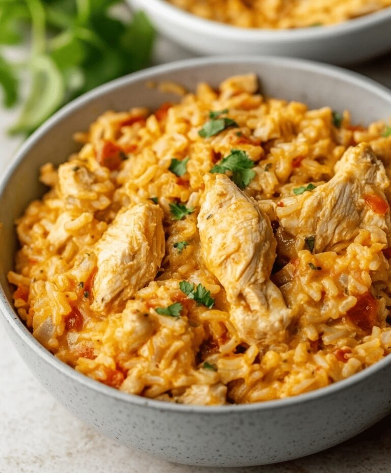 Easy One Pot Queso Chicken And Rice Recipe