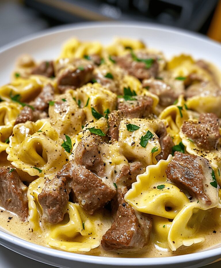 Best Cheesesteak Tortellini In Creamy Provolone Sauce Recipe