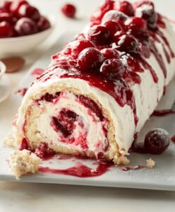 Heavenly Cherry Cheesecake Cake Roll Recipe