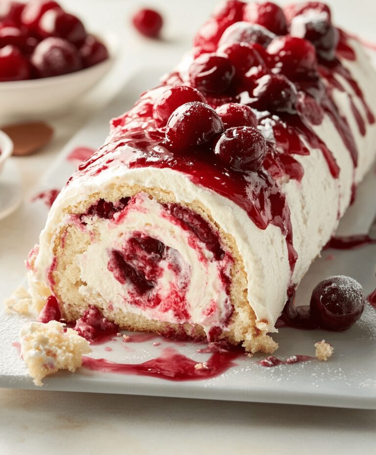 Heavenly Cherry Cheesecake Cake Roll Recipe