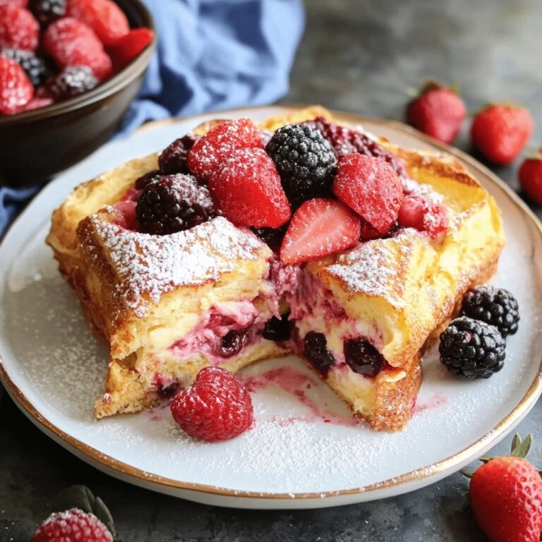 Summer Berry Stuffed French Toast Casserole Bake Recipe