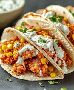 Ultimate Fried Chicken Street Corn Tacos With Crispy Bacon And Zesty Jalapeno Lime Ranch Recipe
