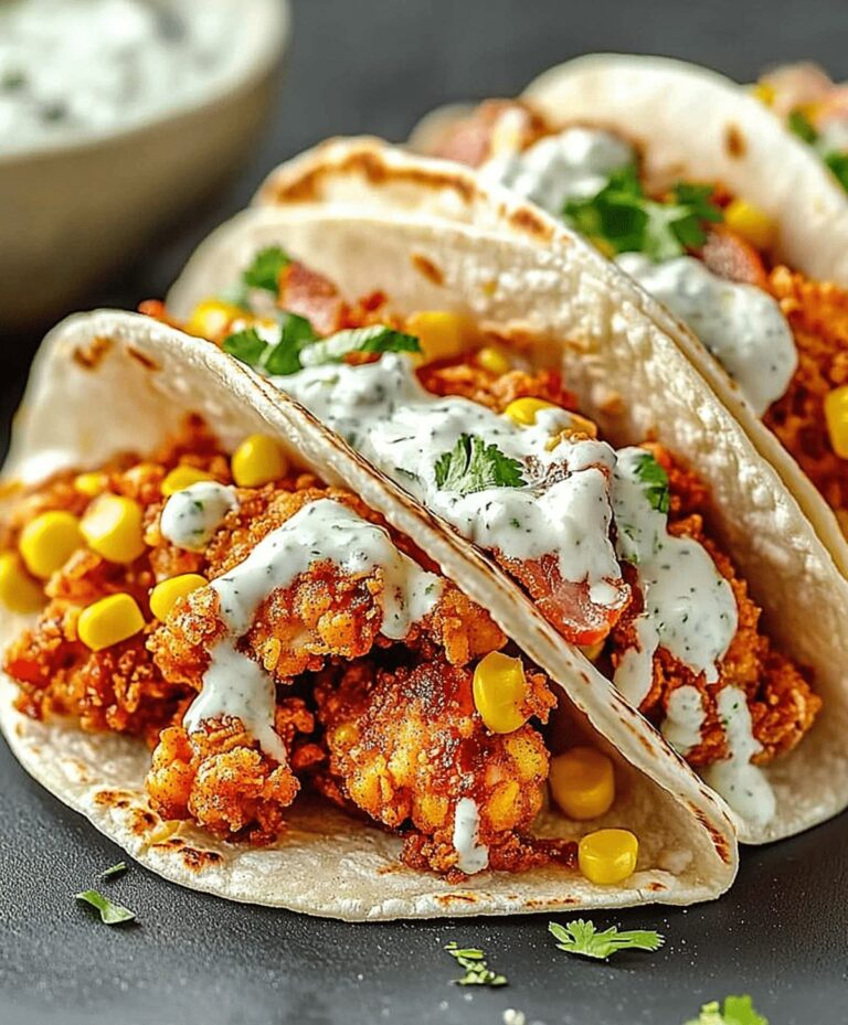 Ultimate Fried Chicken Street Corn Tacos With Crispy Bacon And Zesty Jalapeno Lime Ranch Recipe