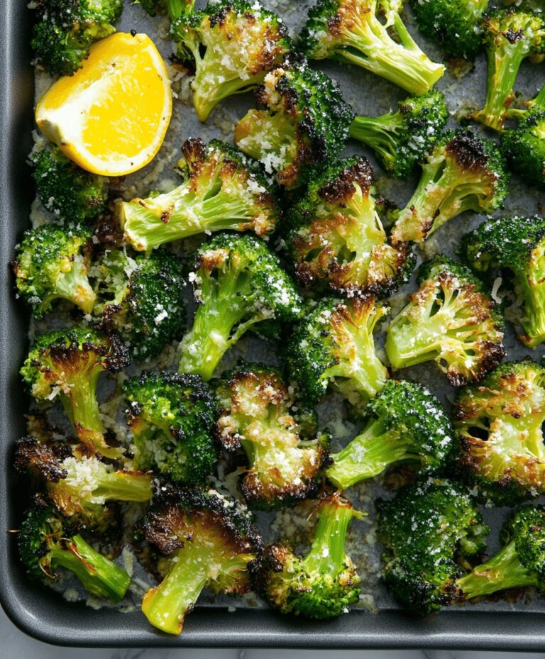 Crispy Garlic Parmesan Roasted Broccoli Recipe