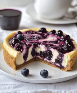 Creamy Blueberry Swirl Cheesecake Recipe