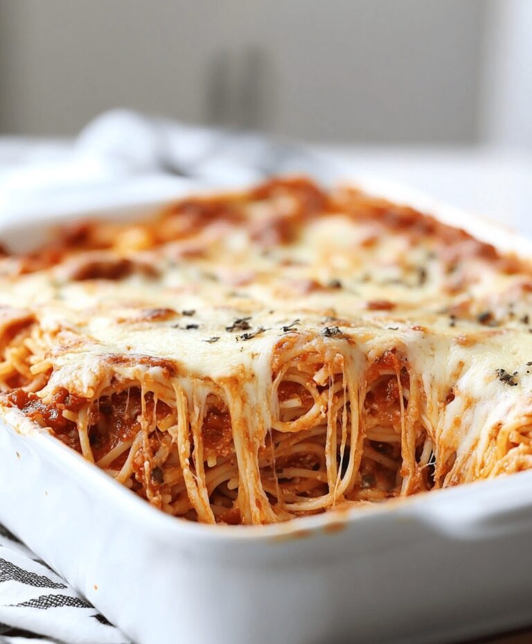 Cheesy Southern Baked Spaghetti Casserole Recipe