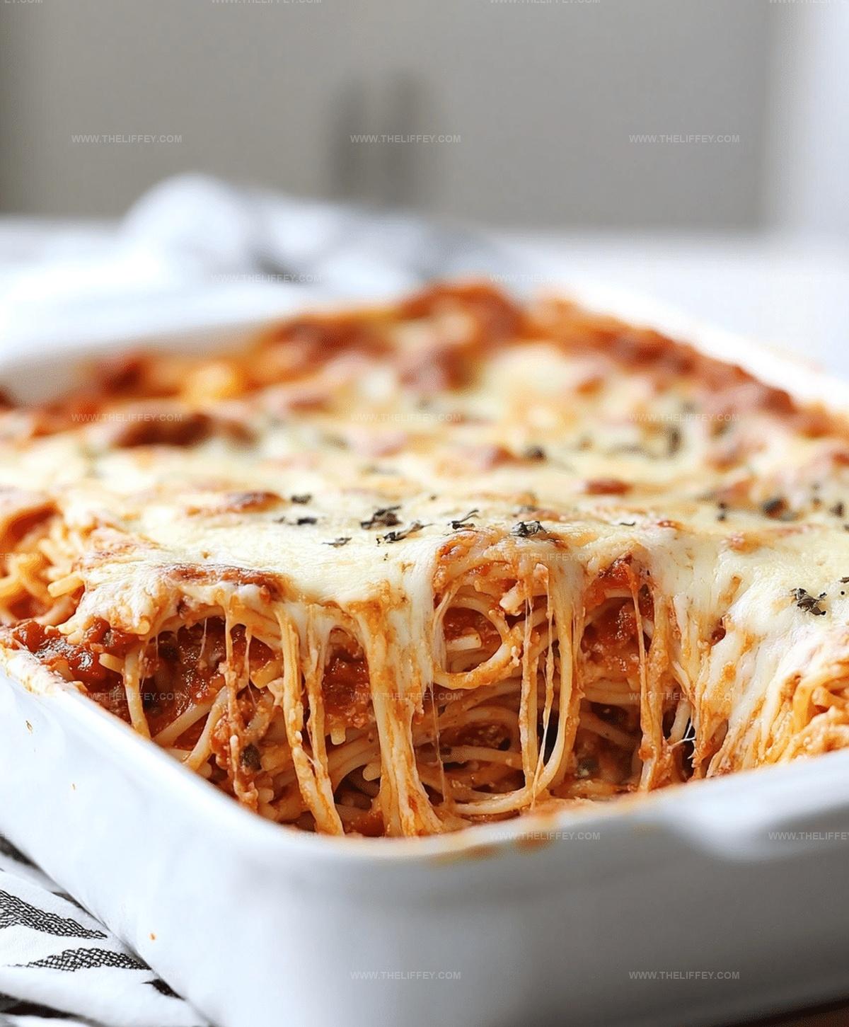 Cheesy Southern Baked Spaghetti Casserole Recipe
