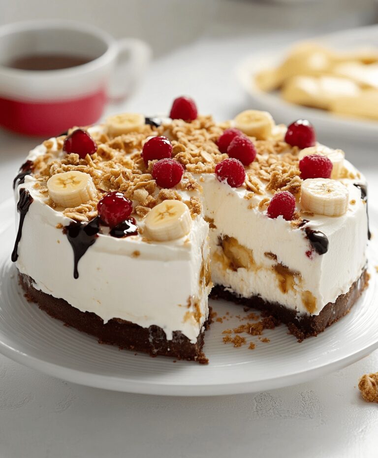 No-Bake Banana Split Cheesecake Recipe