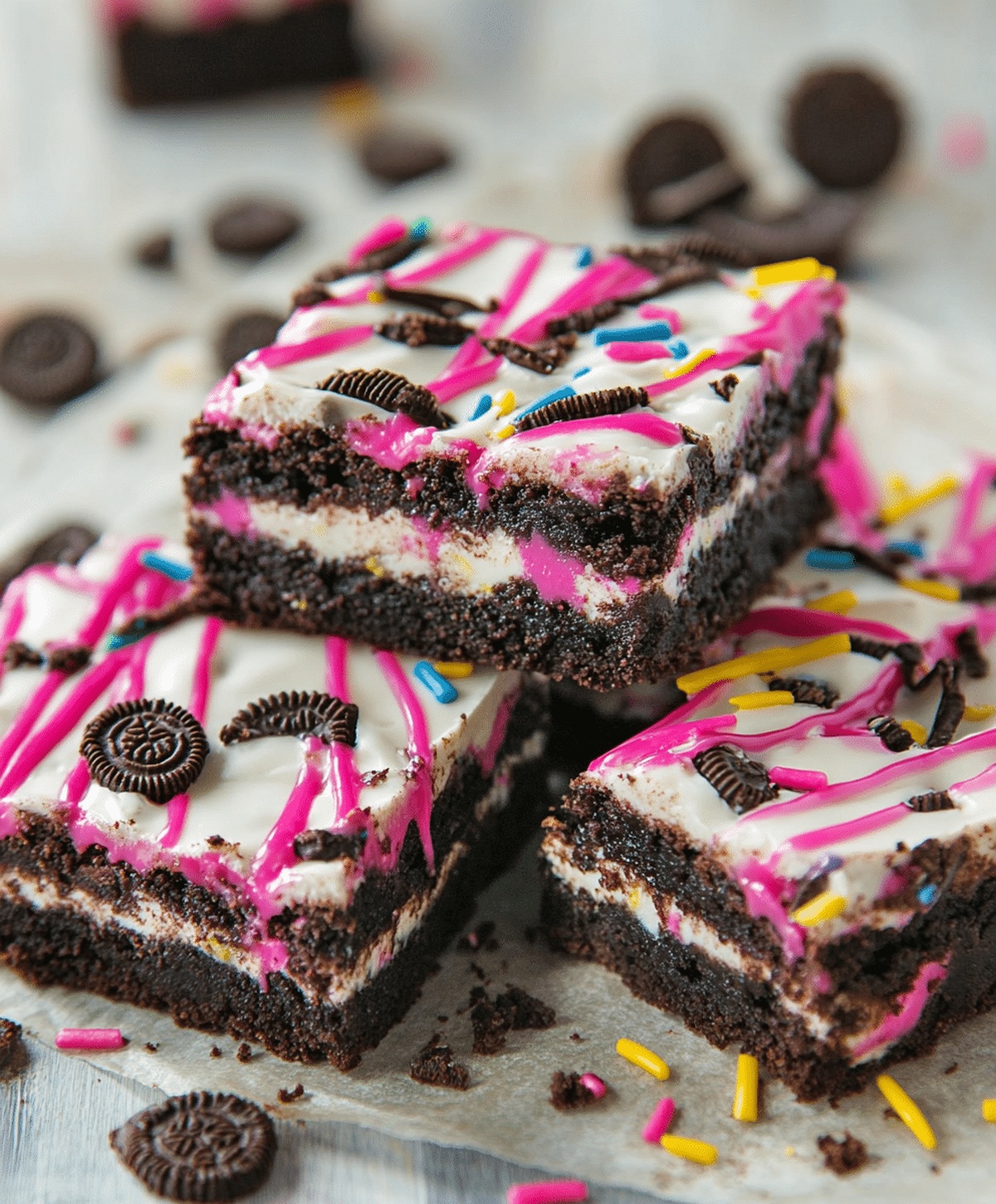 Decadent Birthday Cake Oreo Fudge Brownies Recipe