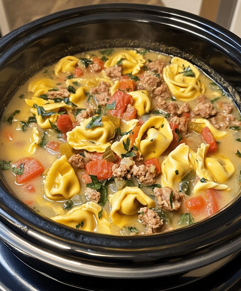 Creamy Crockpot Tortellini Soup With Sausage Recipe