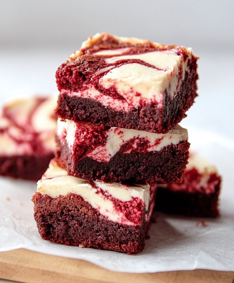 Indulgent Red Velvet Cheesecake Swirl Brownies Recipe