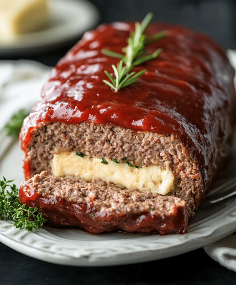 Simple Mozzarella Stuffed Meatloaf Recipe