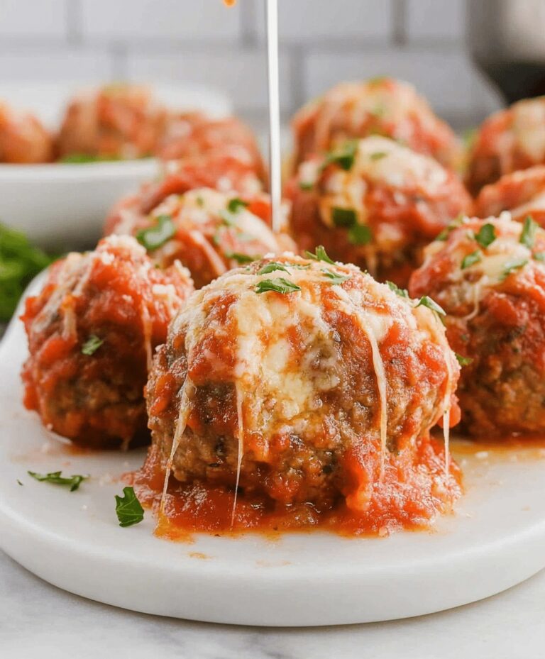 Juicy Mozzarella Stuffed Meatballs Recipe