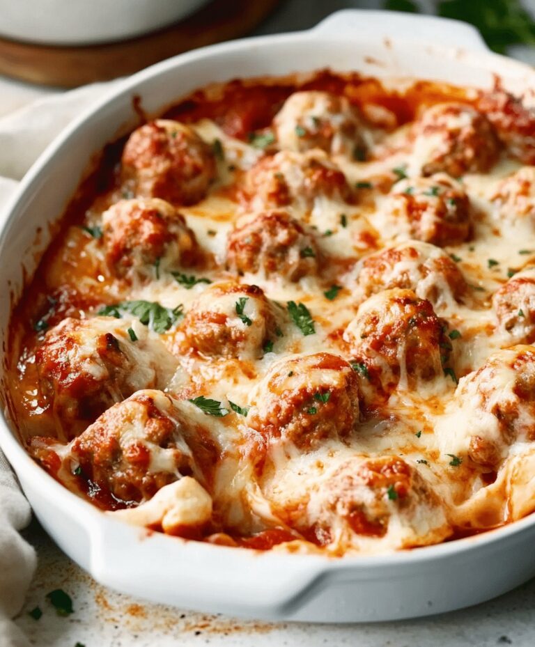 Cheesy Meatball Casserole Recipe