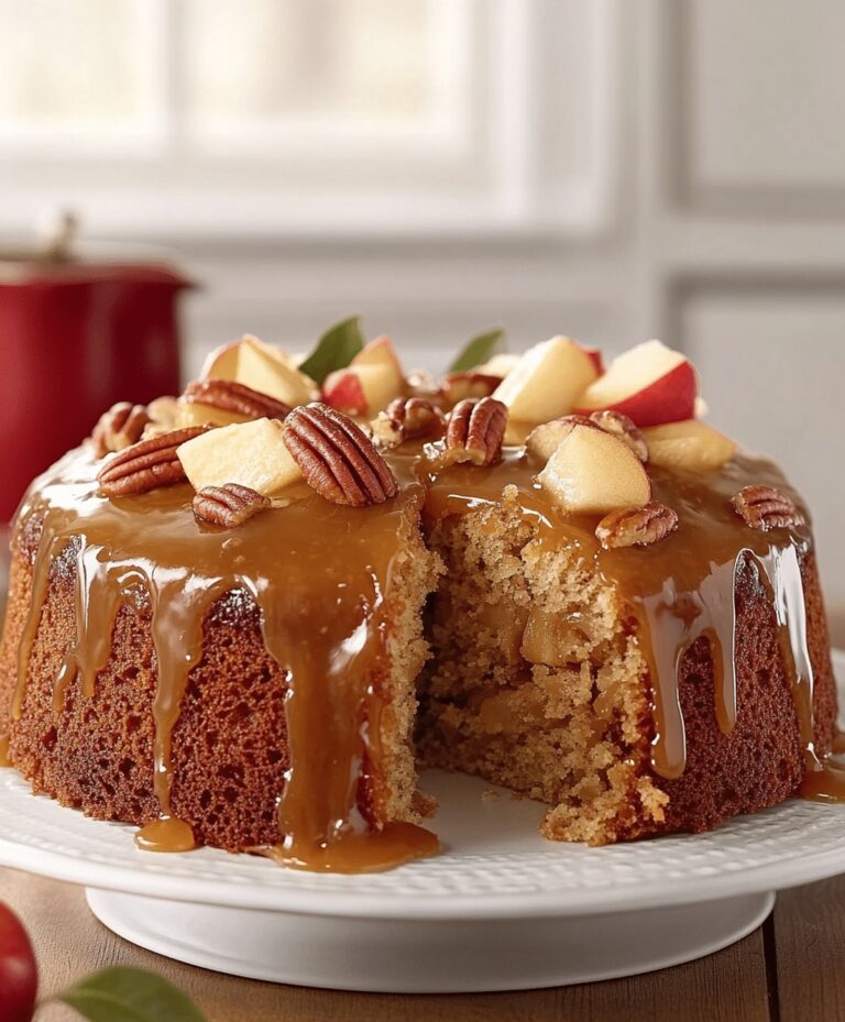 Apple Pecan Cake With Caramel Glaze Recipe
