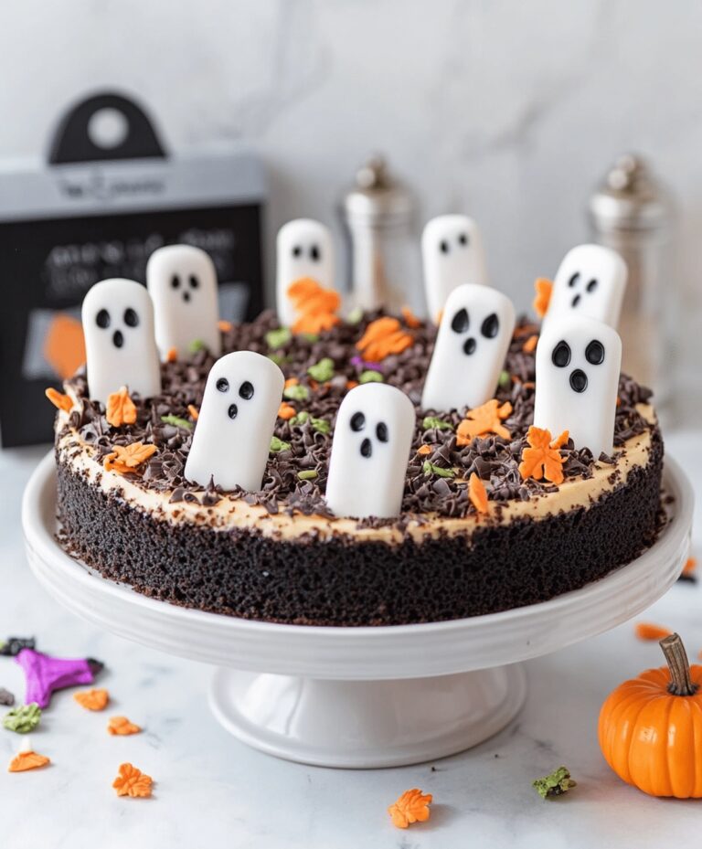 Spooky Halloween Graveyard Chocolate Poke Cake Recipe