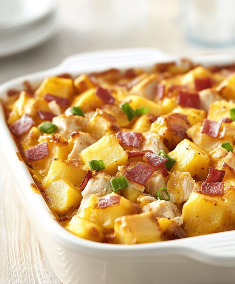 Cheesy Loaded Chicken And Potato Casserole Recipe