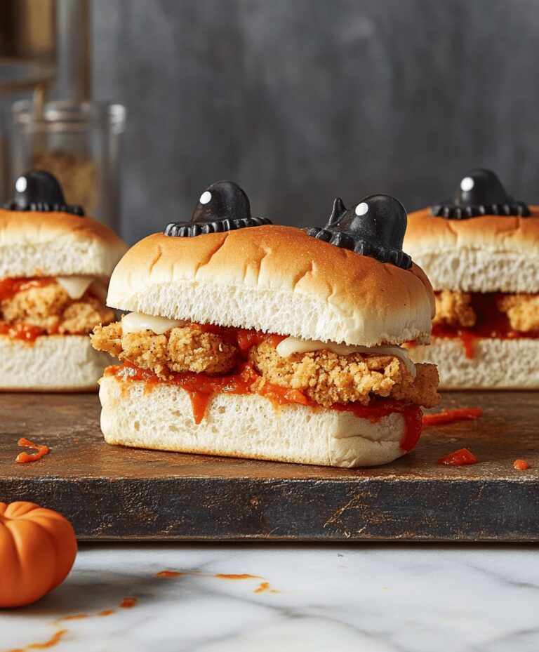 Spooky Halloween Chicken Parmesan Sliders Recipe