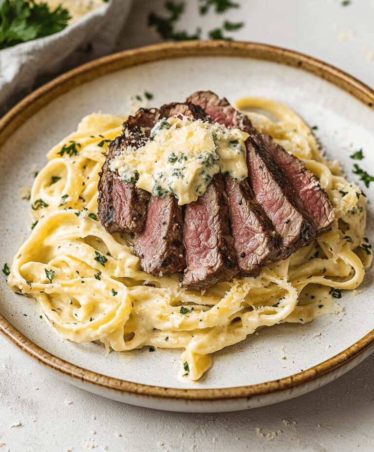 Savory Steak Gorgonzola Alfredo With Creamy Parmesan Sauce Recipe