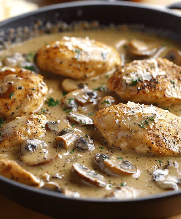 Creamy Mushroom Asiago Chicken Recipe