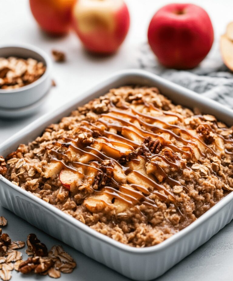Caramel Apple Oatmeal Bake Recipe