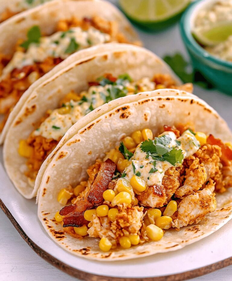 Fried Chicken Street Corn Tacos With Bacon And Jalapeno Lime Ranch Recipe