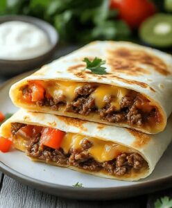 Crispy Beef And Cheese Chimichangas Recipe