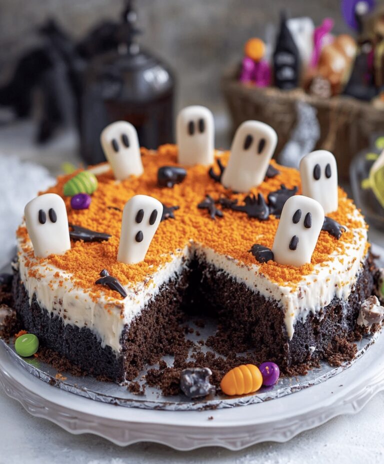 Perfect Halloween Graveyard Chocolate Poke Cake Recipe