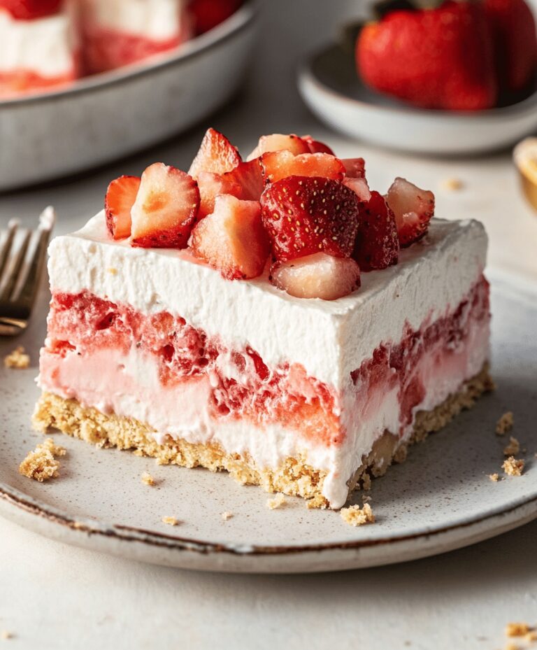 Layered Strawberry Cheesecake Lasagna Recipe