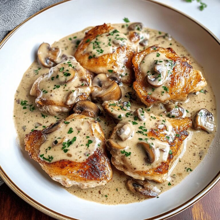 Tender Chicken Thighs With Savory Mushroom Garlic Sauce Recipe