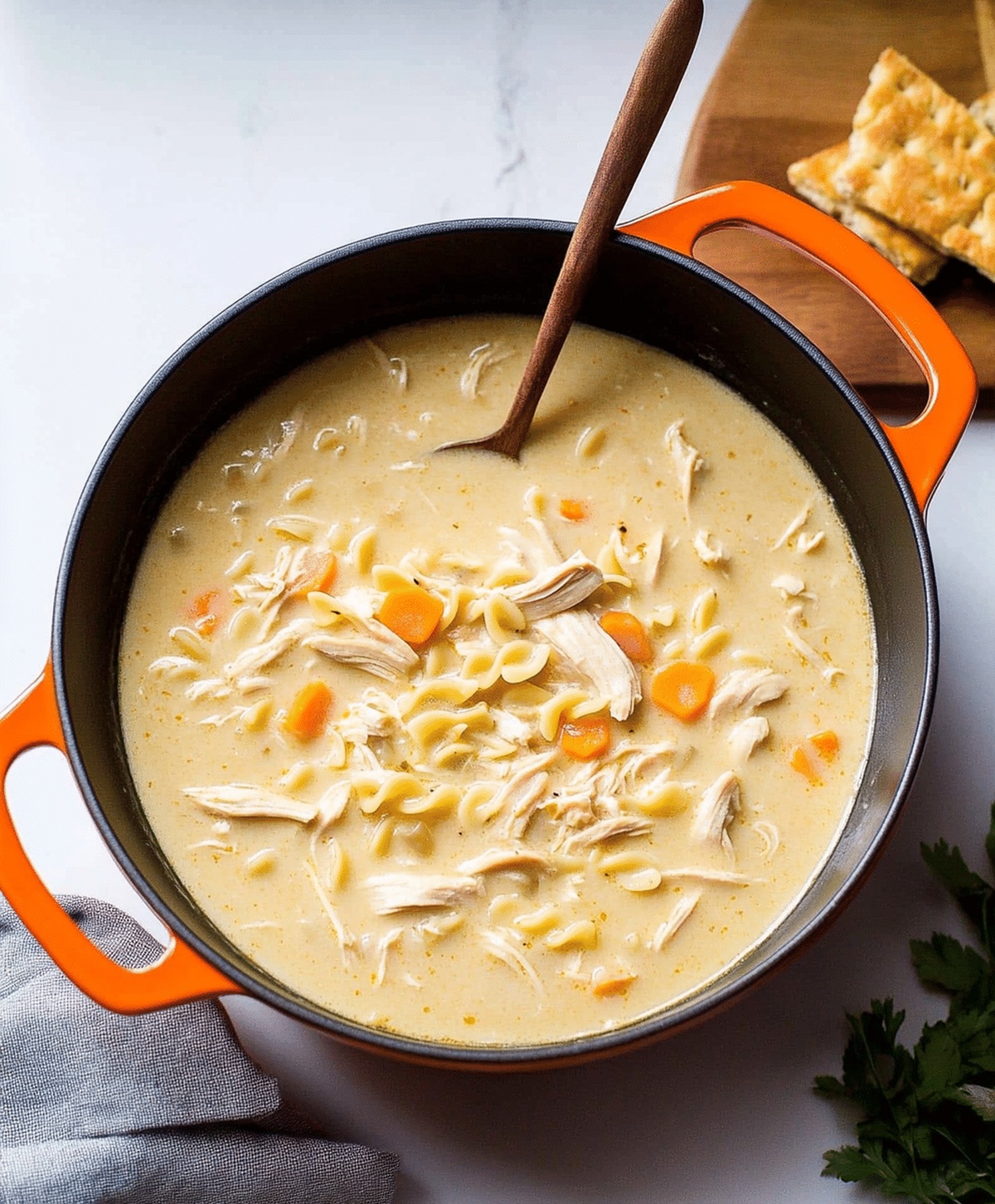 Easy Creamy Chicken Noodle Soup Recipe