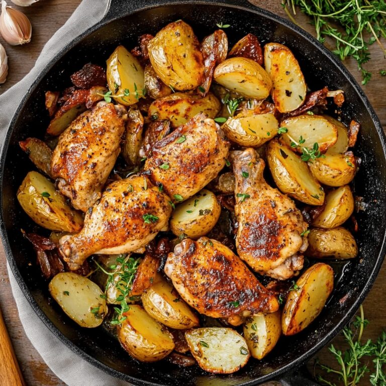 Garlic Butter Chicken And Potatoes Skillet Recipe