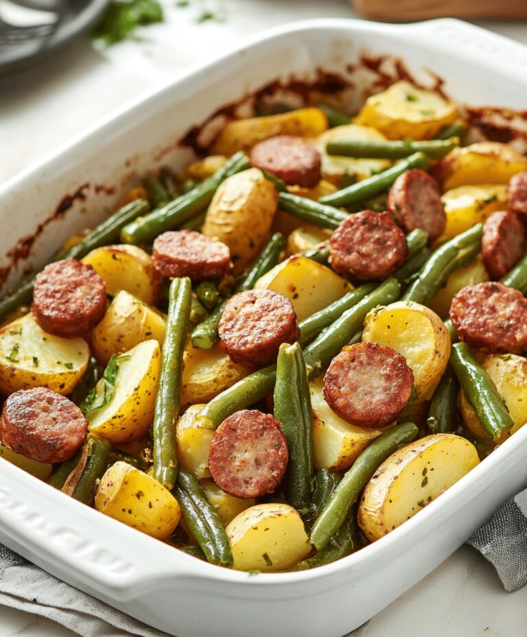 Quick Sausage, Green Bean, and Potato Casserole Recipe