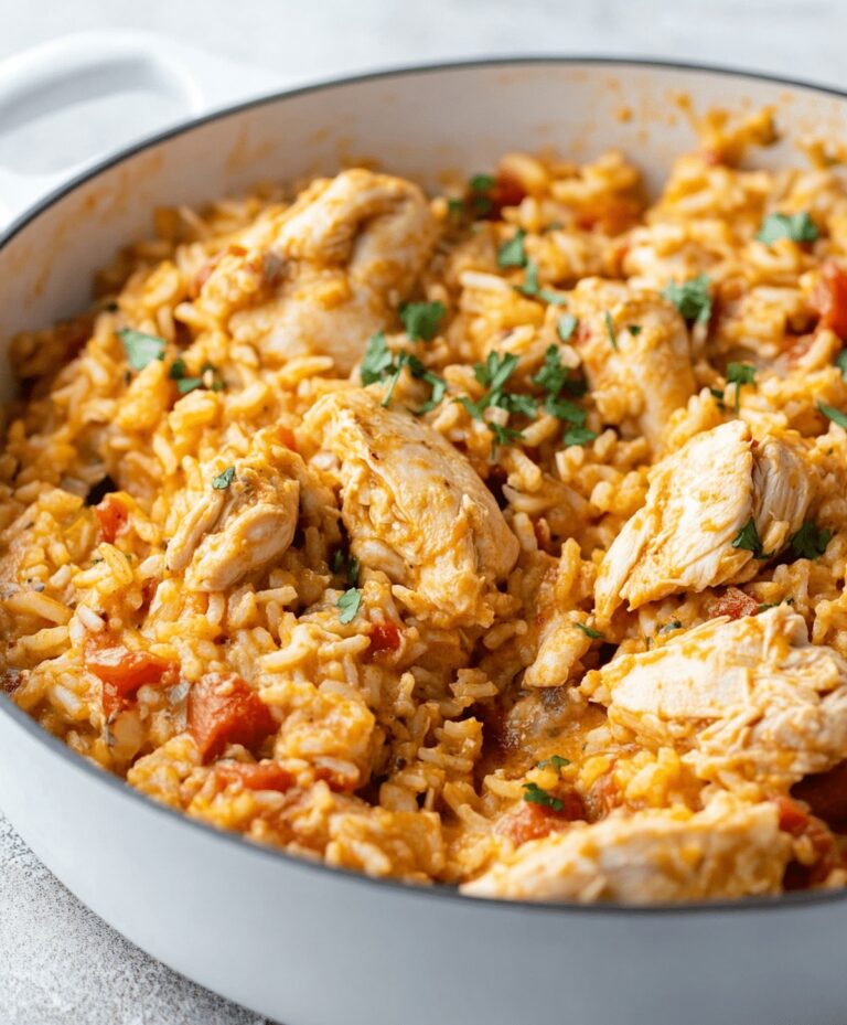 Quick One Pot Queso Chicken And Rice Recipe