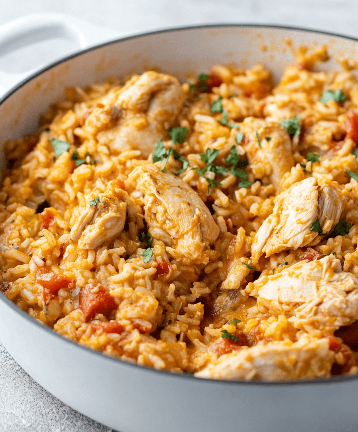 Quick One Pot Queso Chicken And Rice Recipe