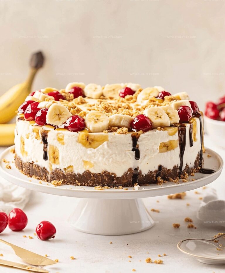 Creamy No-Bake Banana Split Cheesecake Recipe