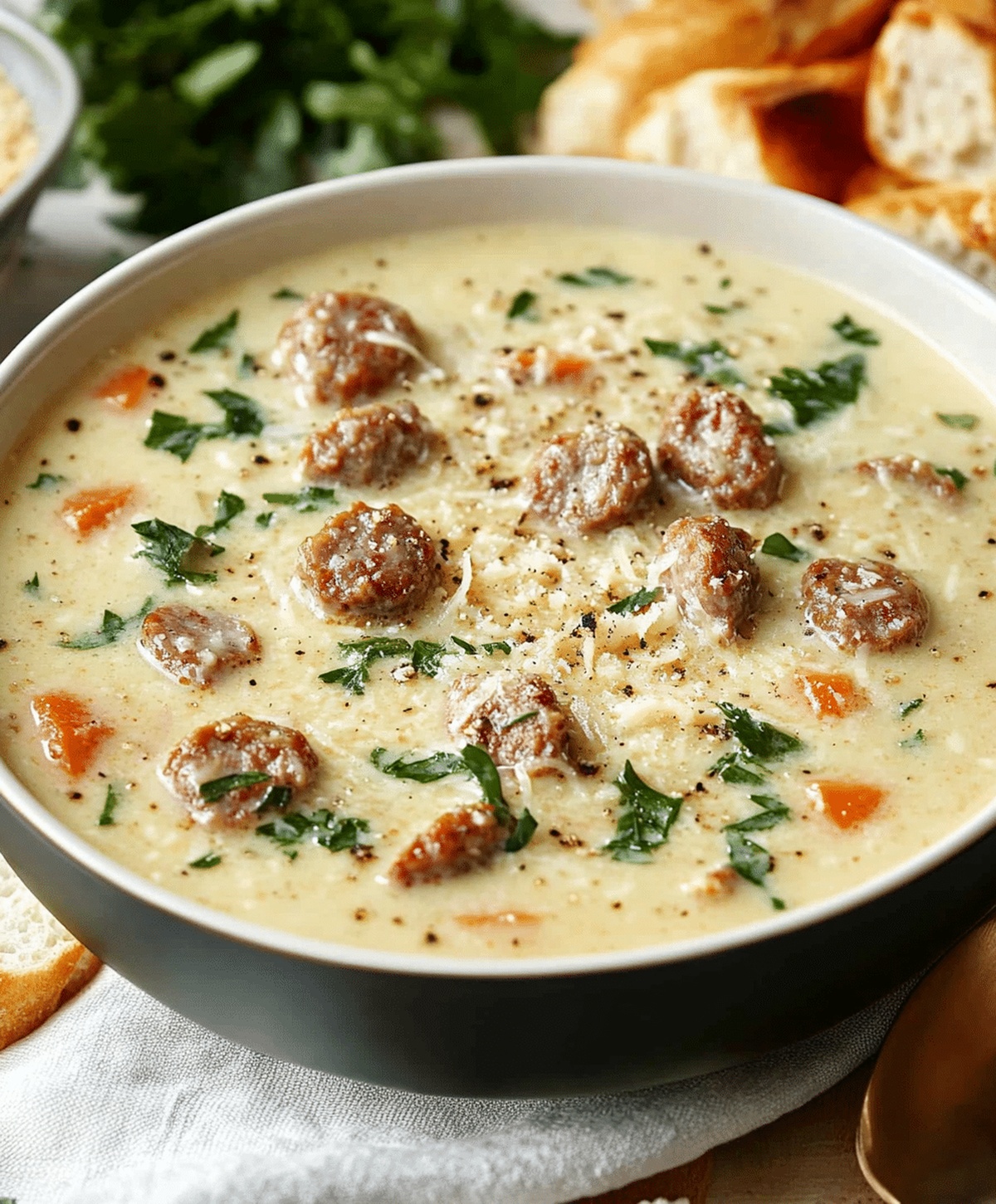 Quick Parmesan Italian Sausage Soup Recipe
